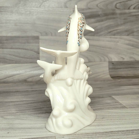 Lenox China Jewels Collection Frolicking Dolphins 8.25" USA Retired - Picture 10 of 13